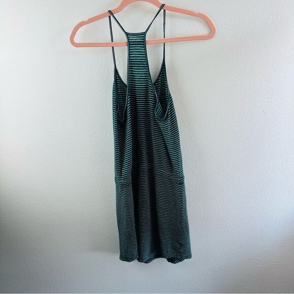 Lou & Grey Green White Stripe Linen Blend Dress Size S - Picture 4 of 4